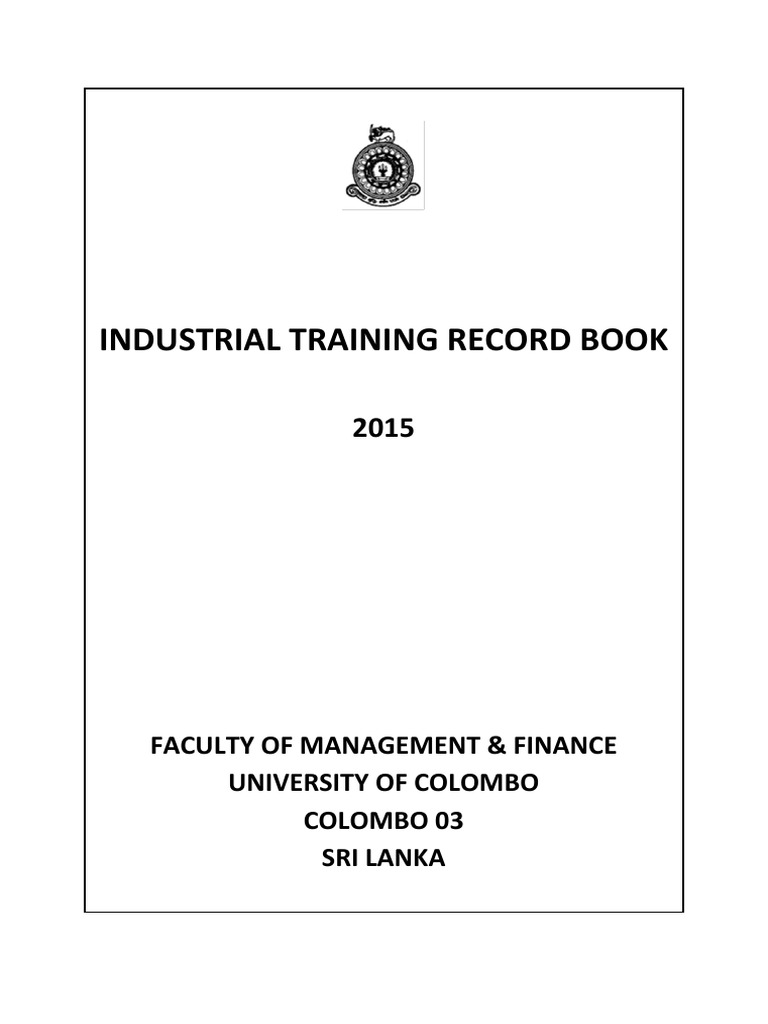 Industrial Training Record Book 2015 PDF Undergraduate Education