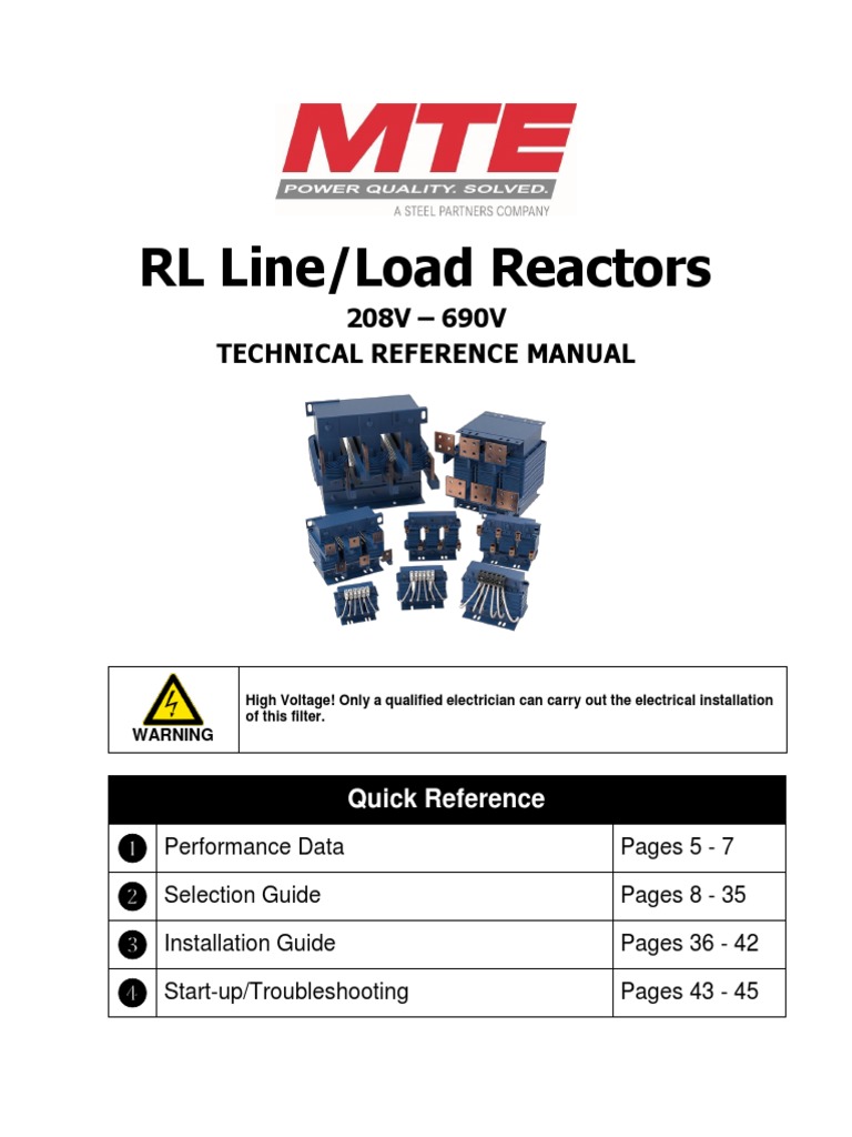 RL Line/Load Reactors Manual 208V-690V | PDF | Electric Motor | Inductor