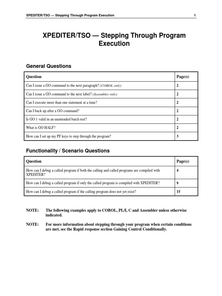 XPEDITER/TSO Program Execution Guide | PDF | Subroutine | Computer ...