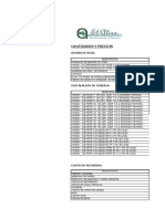 Cantidades Y Precios: Geosinteticos