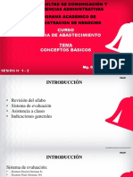 Curso Cadena de Abastecimiento Tema Conceptos Básicos: Sesión #1 - 2 Docente: Mg. Cristian Villar Navarro