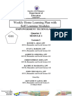 Weekly Home Learning Plan With Self Learning Modules: Empowerment Technologies Quarter 3 Lesson 1
