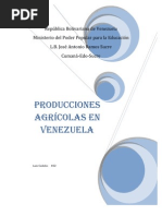 Producciones Agricolas en Venezuela