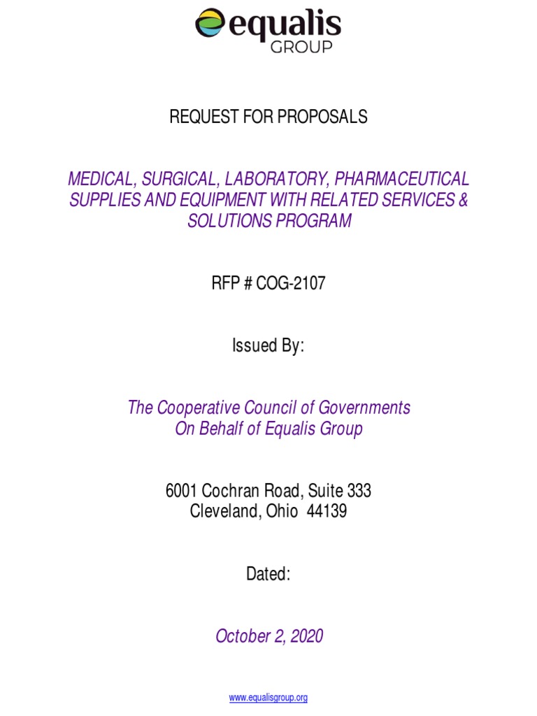RFP CCOG Medical Surgical Supplies Original RFP Scrollable PDF