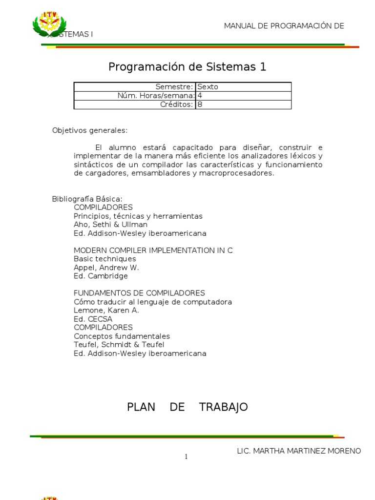 Manual de Programación de Sistemas I | PDF | Compilador | Programa de ...