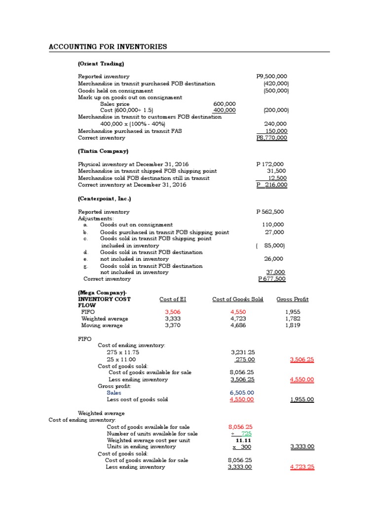 Accounting For Inventories Part 1 | PDF | Cost Of Goods Sold | Inventory