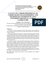 A Study On Career Preference of Under Graduate Engineering and Technology Students in Anna University Regional Campus Coimbatore