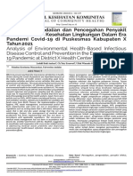 Analisis Pengendalian Dan Pencegahan Penyakit Infeksi Berbasis Kesehatan Lingkungan Dalam Era Pandemi Covid-19 Di Puskesmas Kabupaten X Tahun 2021