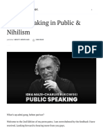 Ideas, Speaking in Public & Nihilism