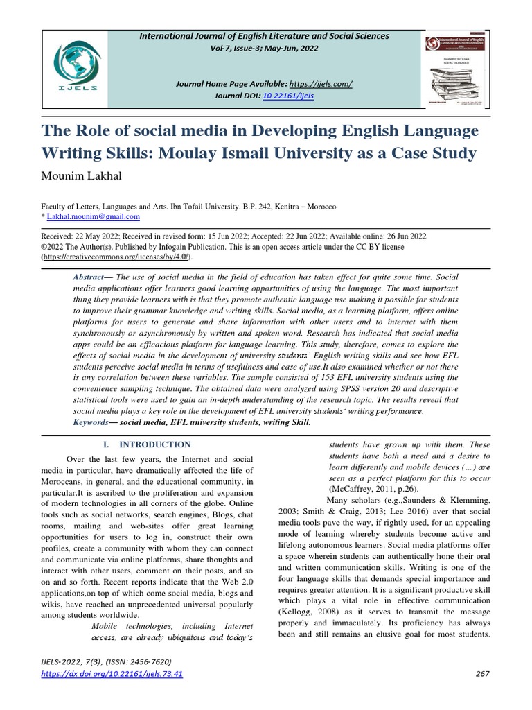 The Role of Social Media in Developing English Language Writing Skills ...
