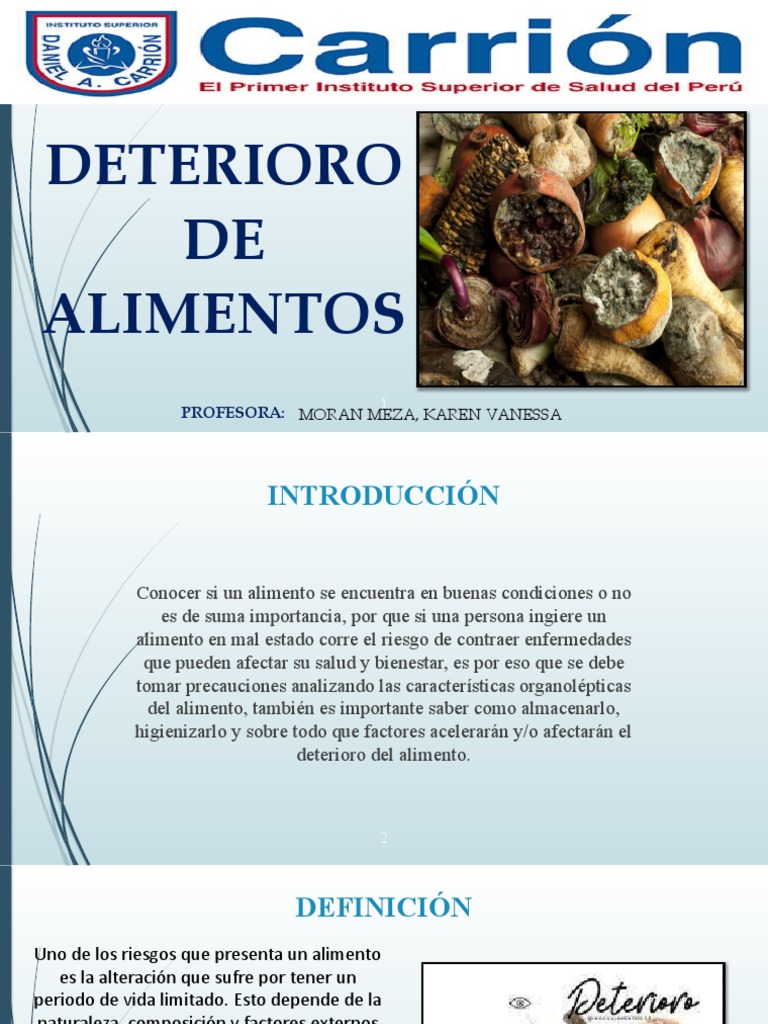 Tipos y Prevención del Deterioro de Alimentos | PDF | Carne | Alimentos