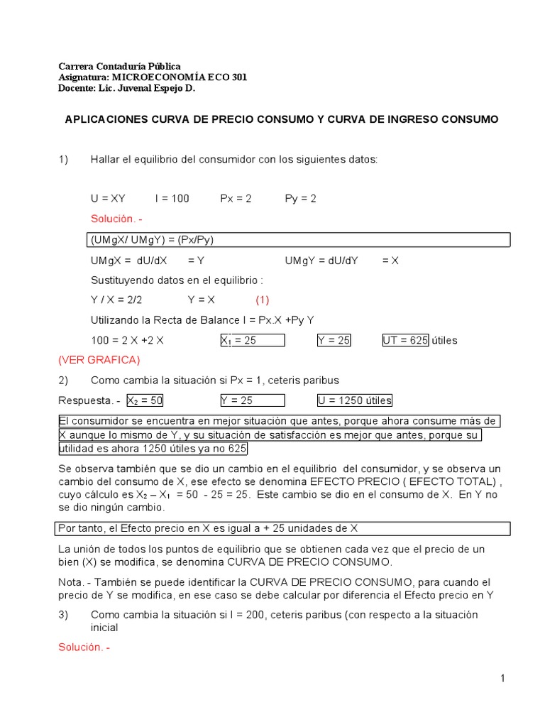 Curva de Precio Consumo e Ingreso Consumo | PDF | Microeconomía ...