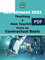 Recruitment-2022 'Information Brochure For Teaching & Non Teaching Posts On Contractual Basis