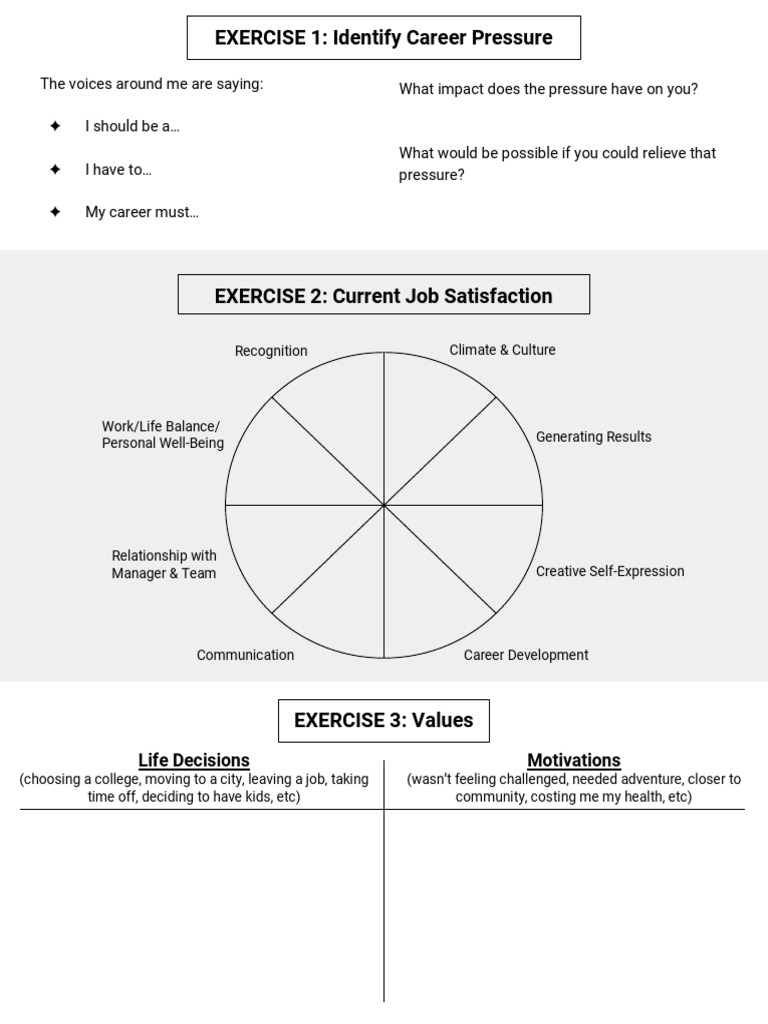EXERCISE 1: Identify Career Pressure | PDF | Motivational | Motivation
