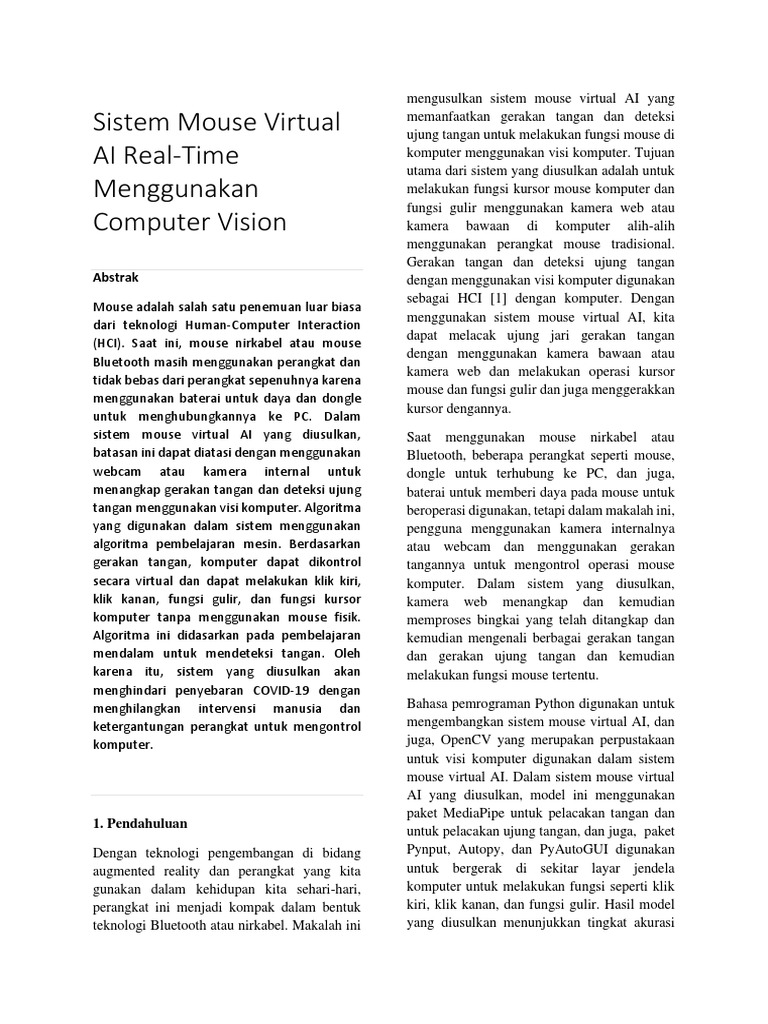 Mouse Virtual AI dengan Visi Komputer | PDF