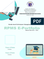 RPMS E-Portfolio: Name of Ratee Name of Rater