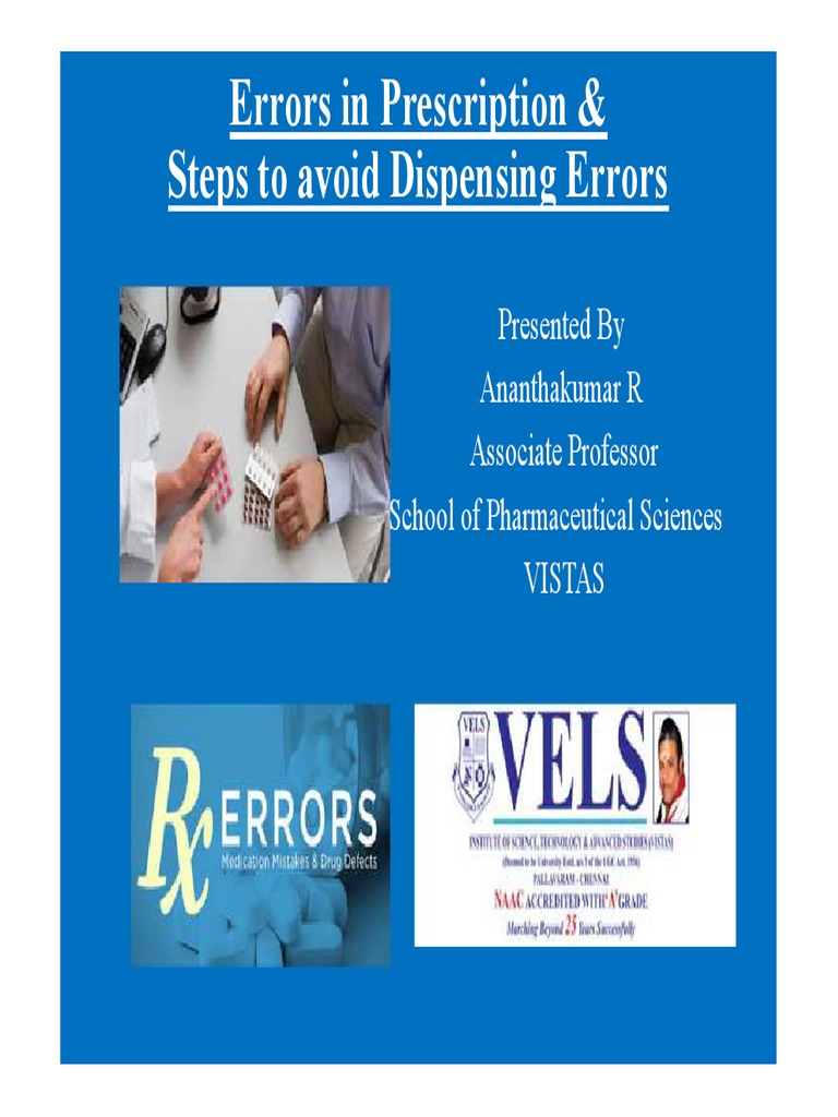 Errors in Prescription & Steps To Avoid Dispensing Errors PDF