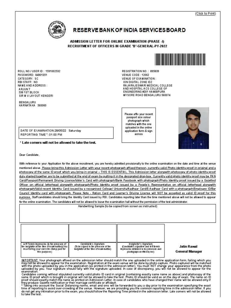 Rbi GRADE 'B'-GENERAL-PY-2022 | PDF | Test (Assessment) | Identity Document