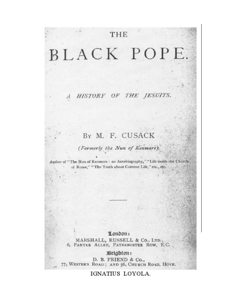 The Black Pope PDF Ignatius Of Loyola Catholic Church