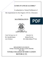 Mathematics: A Project Work Submitted in Partial Fulfilment of The Requirement For The Degree of B.SC (Honours) in