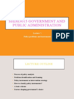 Shdh3015 Government and Public Administration: Policy Problems and Instruments