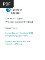 Examiners' Report Principal Examiner Feedback January 2019