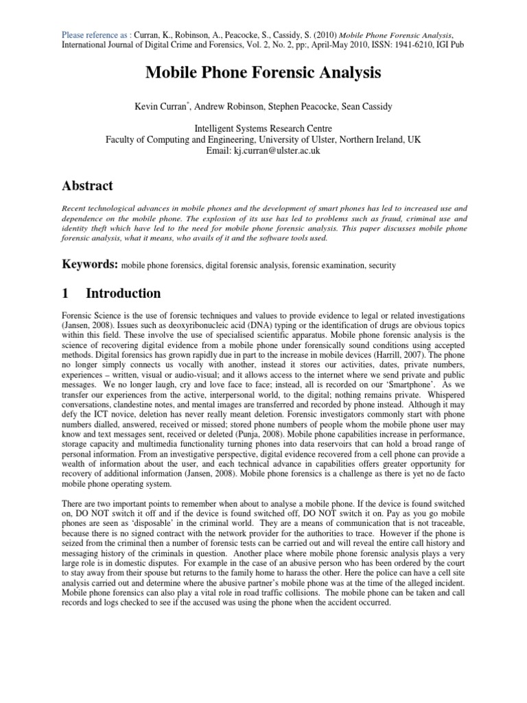 Mobile Phone Forensics Guide | PDF | Subscriber Identity Module ...