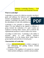 Unit V Leadership: Introduction, Leadership Theories - Trait What Is Leadership?