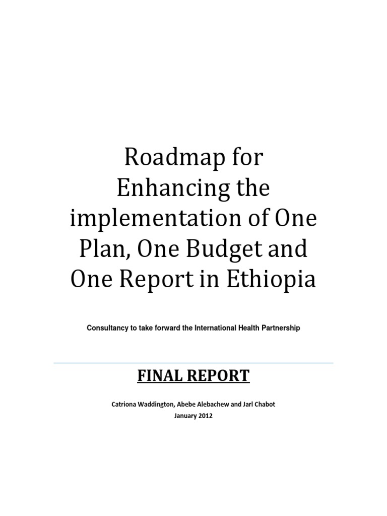 Ethiopia Roadmap Enhancing One Plan One Budget and One Report Final PDF Non Governmental