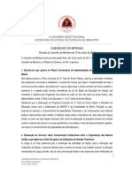 Decreto-Lei que aprova os Planos Curriculares de Implementação do Currículo do Ensino Básico