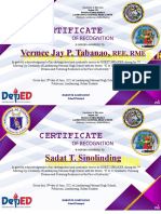 Certificate: Vermee Jay P. Tabanao