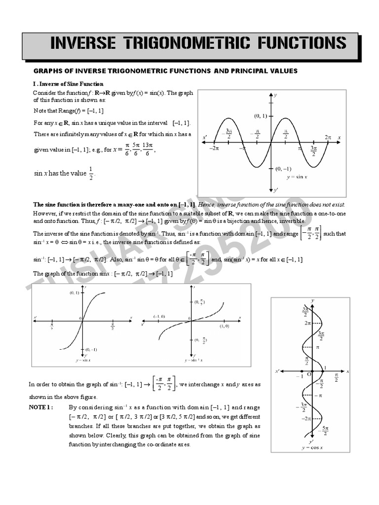 02 - Inverse Trigonometric - PMD | PDF | Function (Mathematics ...
