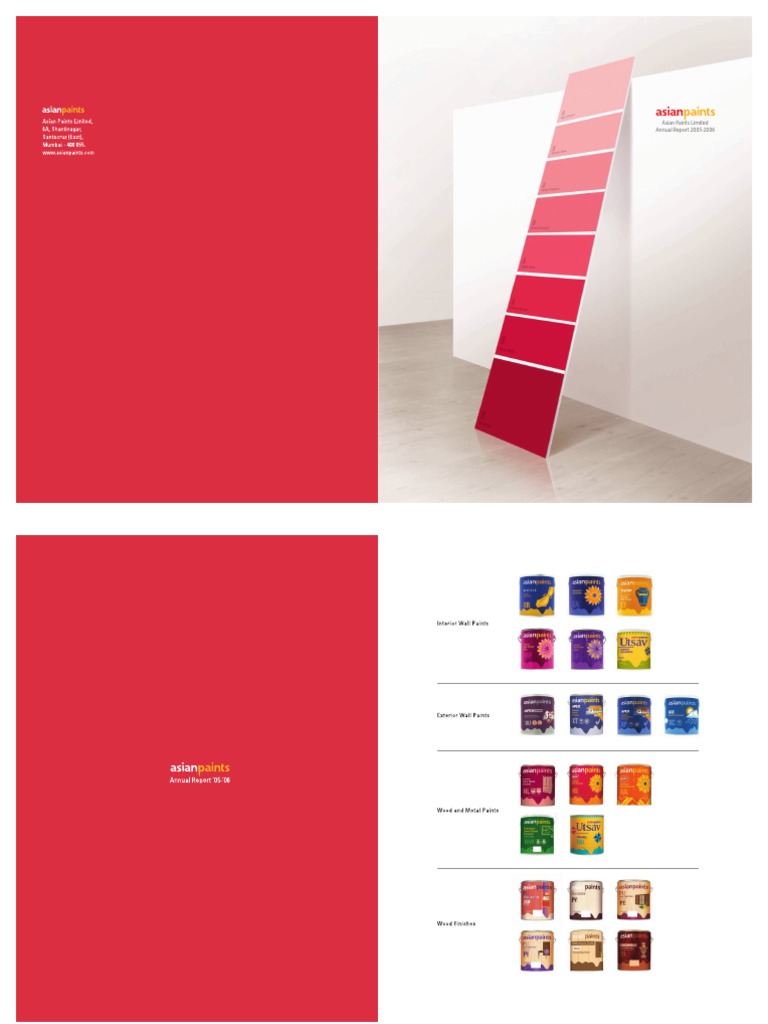 Asian Paints Annual Report 20052006 Highlights Growth PDF Dividend Economies