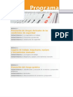 Cabecera Programa: Prevención de Riesgos Derivados de Las Condiciones de Seguridad