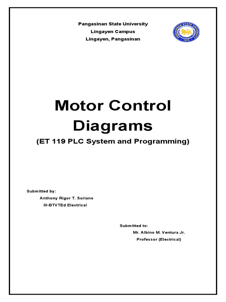 Motor Control Diagrams (ET 119 PLC System and Programming) PDF Electrical Equipment Machines