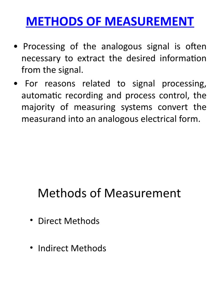 Direct vs Indirect Measurement Methods | PDF | Measurement | Calibration