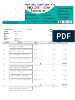 La Casa Del Tornillo S.A.: Documento No.: Cliente: Direccion: Fax Email.: Contacto: Fecha: Tienda