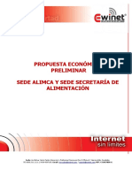 PROPUESTA SERVICIO DE INTERNET SEDE ALIMCA Y SEDE SECRETARIA DE ALIMENTACIÓN