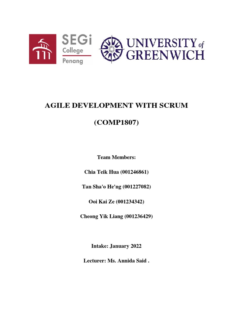 COMP1807 Agile Development With Scrum | PDF | Scrum (Software ...