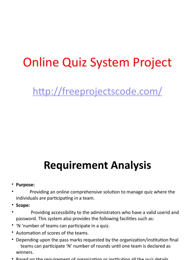 Online Quiz Management System Overview | PDF | World Wide Web ...