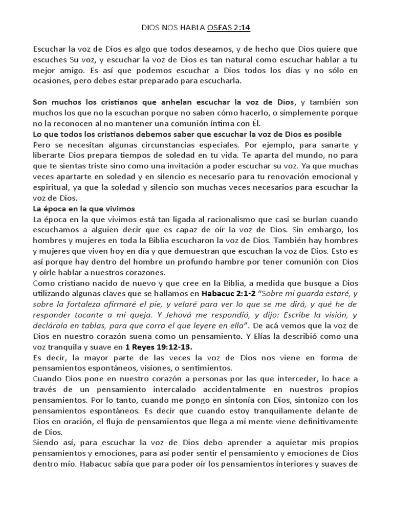 Escuchando la Voz de Dios | PDF | Dios | Cristo (título)