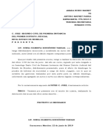 Devoción de acuses y oficio sobre pensión alimenticia