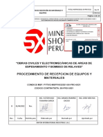 Recepción de equipos y materiales para ampliación de planta concentradora