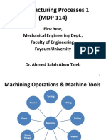 Manufacturing Processes 1: Machining Operations & Machine Tools