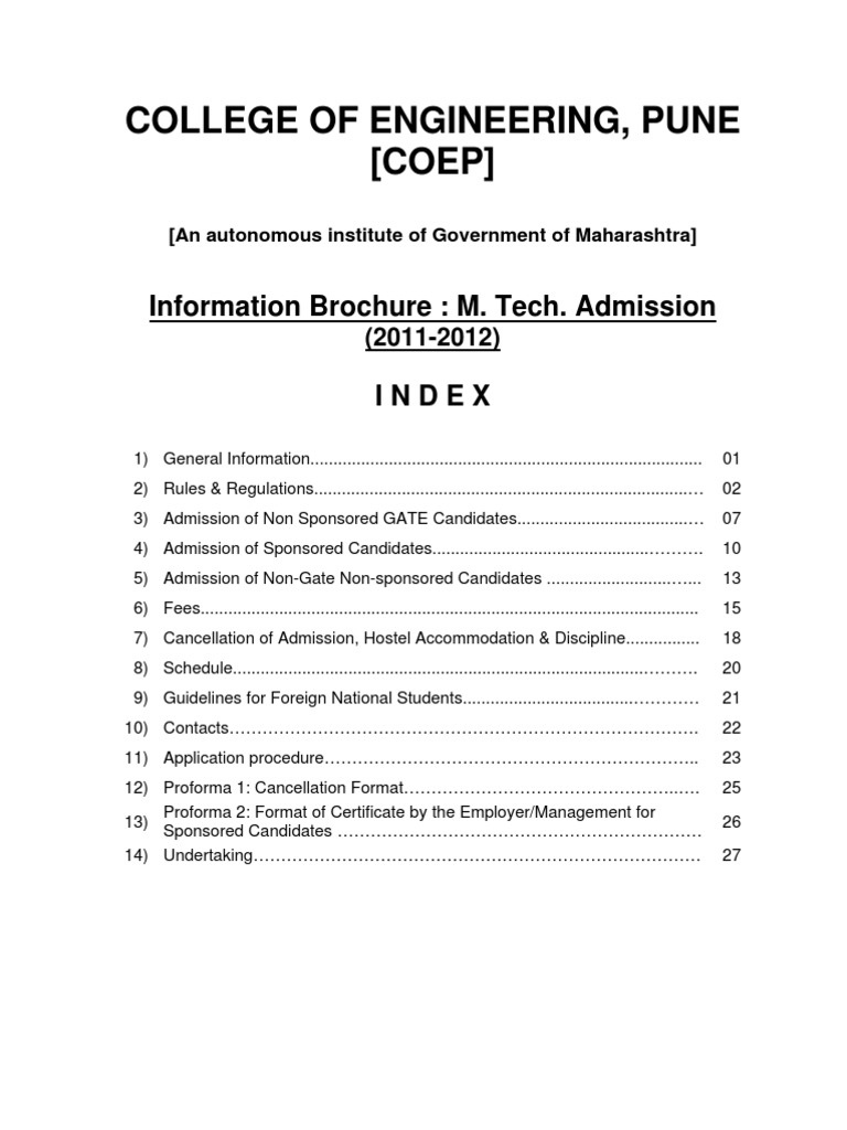 Coep Brochure | University And College Admission | Electrical Engineering