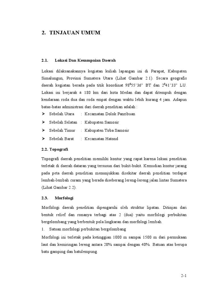 Tinjauan Umum Daerah Penelitian | PDF