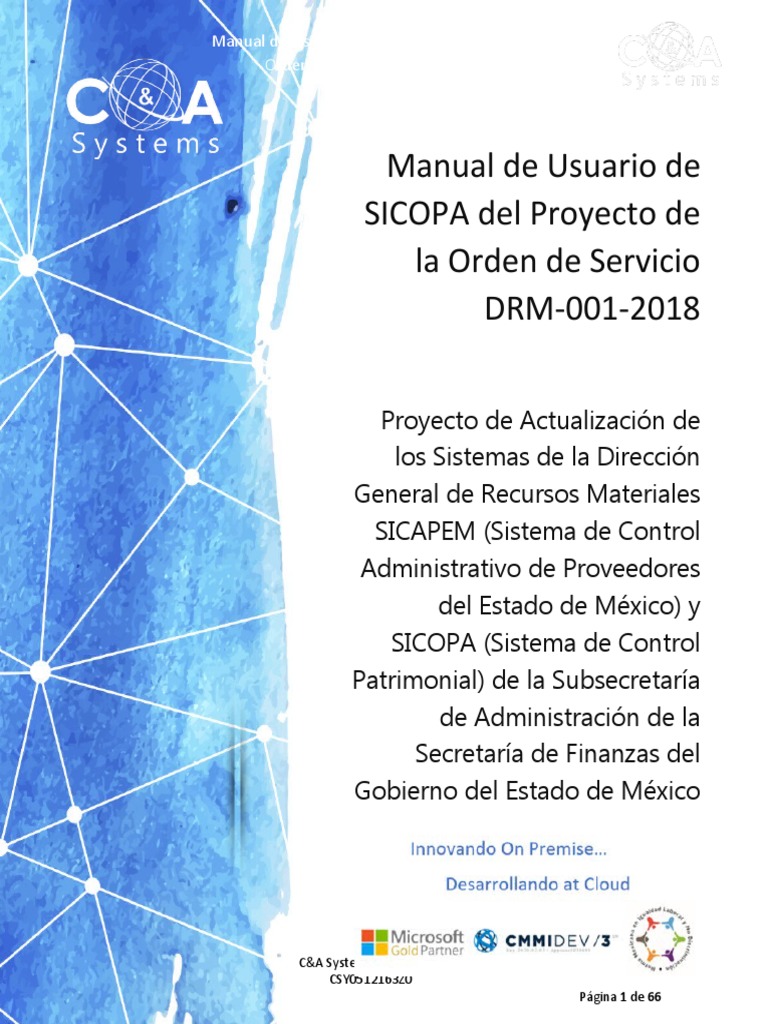 Manual de Usuario SICOPA DRM-001-2018 | PDF | Usuario (informática ...