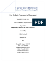 Post Graduate Programme in Management: Batch: PGPM 2021-2023 Make A Difference Project Proposal Project Title