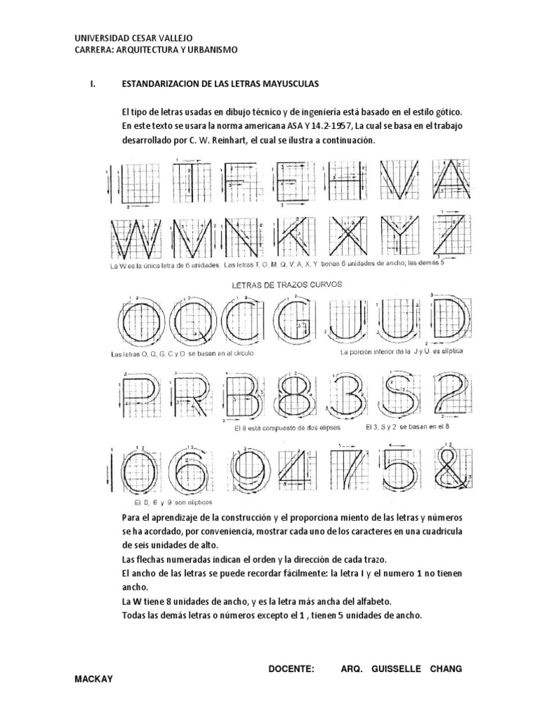 Estandarización de Letras Mayúsculas en Dibujo Técnico | PDF