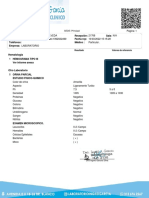 Sexo: Identificación: Paciente: Recepción: Fecha RCP: Teléfonos: Edad: Empresa: LABORATORIO Médico: Sala: N/A